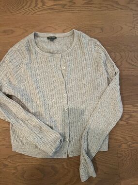 wild fable Light Gray Cable-Knit Button Cardigan